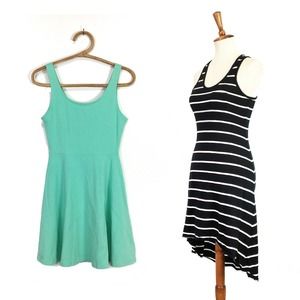Express dress bundle black white green sundress stretchy size small